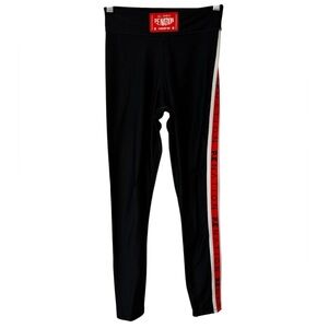 P.E Nation Black Leggings with Red Side Stripe